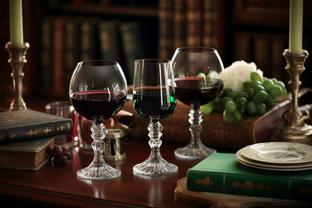 一杯杯口感好的葡萄酒图片