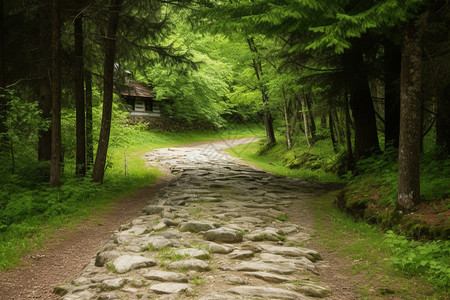 丛林小路的美丽景观图片