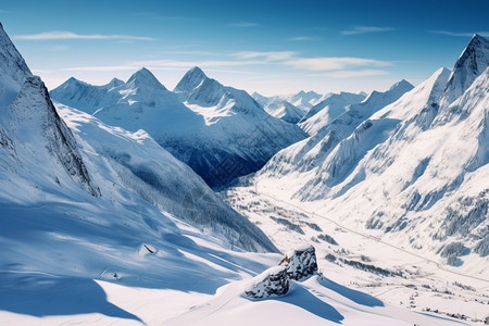 密集的雪山图片