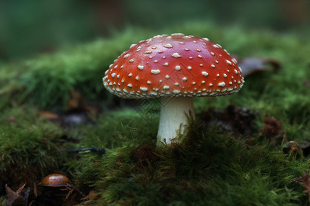 户外生长的蘑菇图片