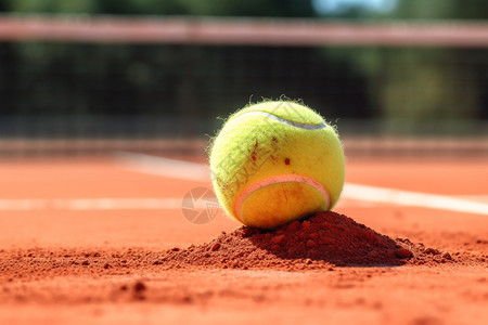 沾满泥土的网球图片