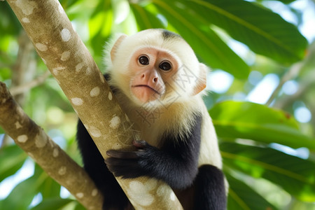 趴在树上的猴子图片