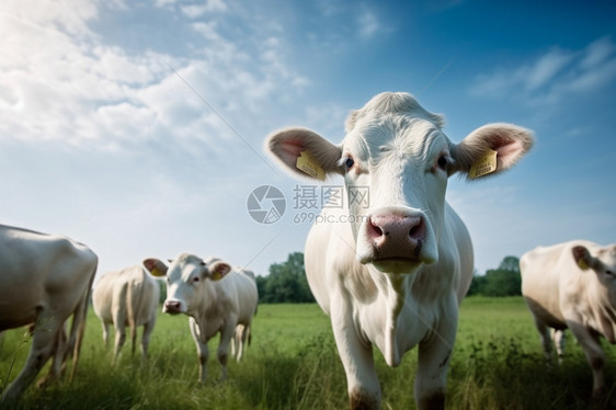 草原上放牧的牛图片