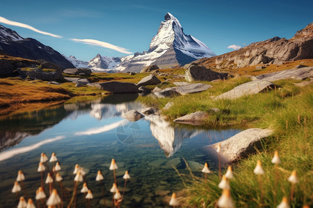 阿尔卑斯山的美丽景观图片