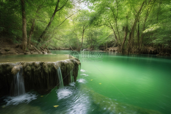 山间瀑布的美丽景观图片