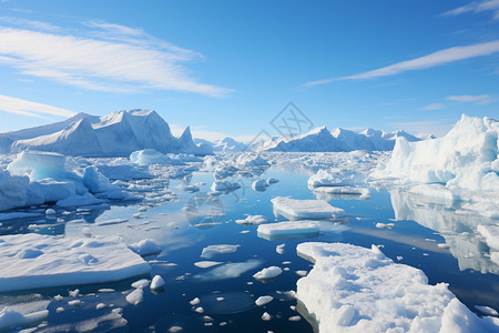 南极的冰川融化现象背景图片