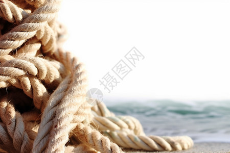 海洋绳子的特写镜头图片