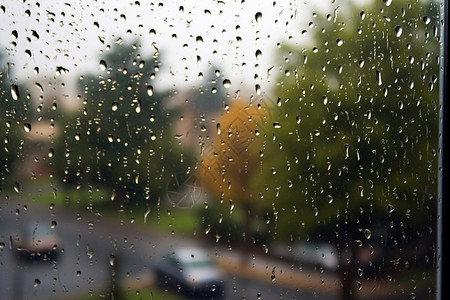 玻璃窗上的雨滴图片