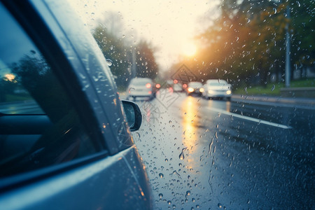 下雨天潮湿的道路图片