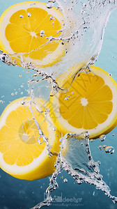 苏打水中的柠檬图片