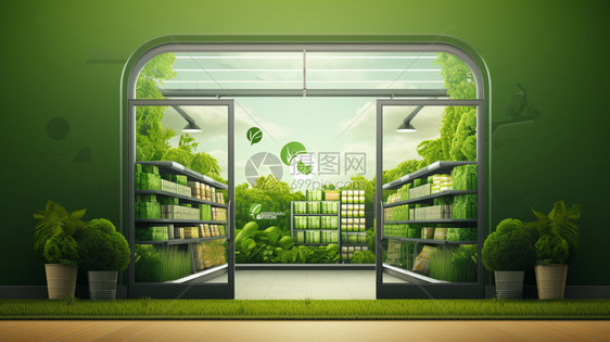 环保的绿色超市图片
