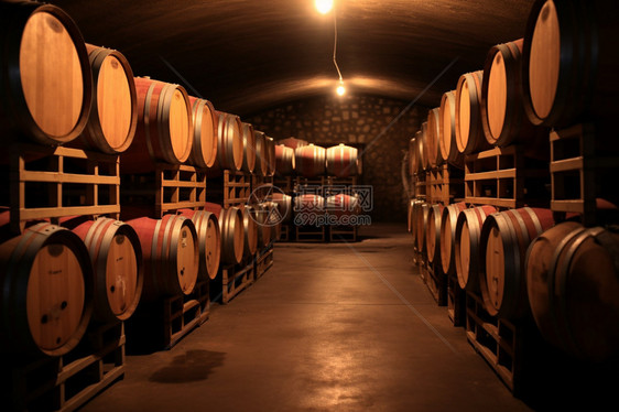 地下存储发酵的红酒仓库图片