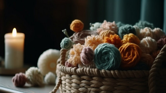 手工羊毛毡背景图片