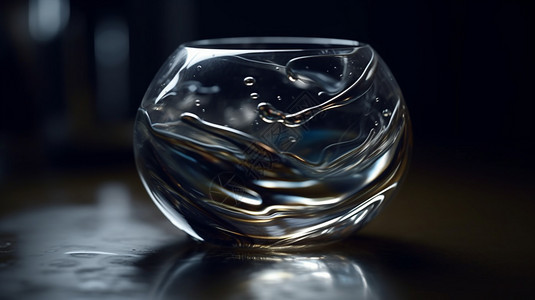 捕捉运动中的玻璃状液体的美丽图片