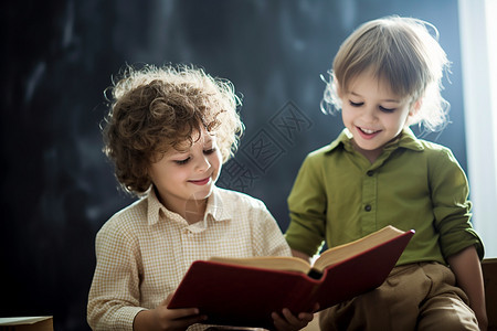 阅读书籍的孩子图片