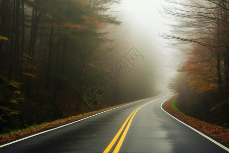 户外的道路和薄雾图片