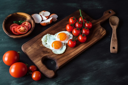 营养的煎蛋和西红柿图片