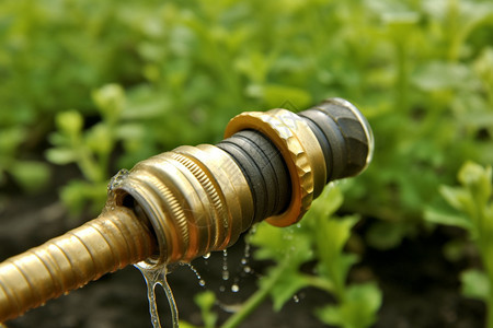 花园内的灌溉的管道图片