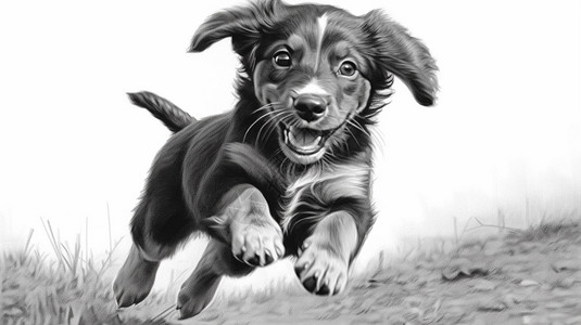 创意艺术的小狗插图图片