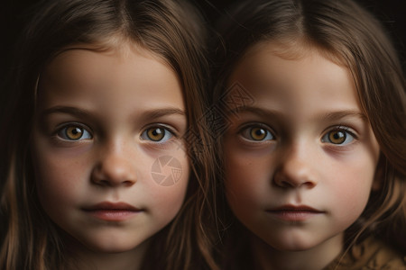 双胞胎女孩的差异图片