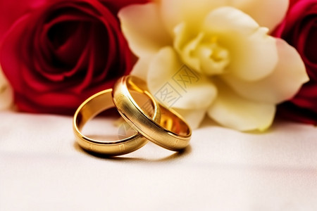 用于求婚的黄金戒指图片