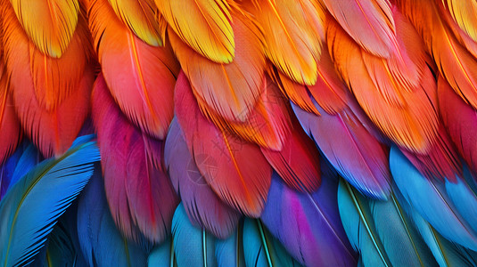 色彩鲜艳的羽毛图片