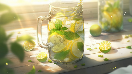 美味的柠檬水插图图片