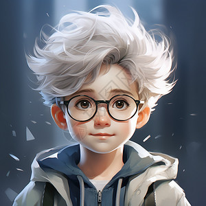 戴眼镜的可爱小男孩图片