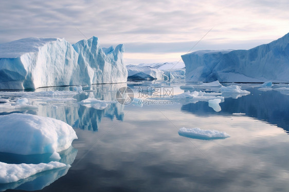 冬天冰川冻结的南极图片
