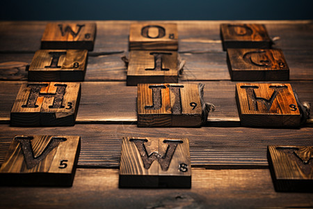 精致的字母木材刻制图片