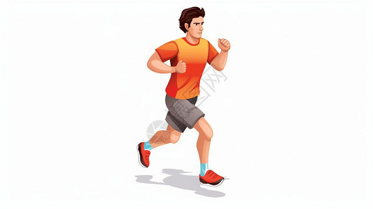 健身跑步的男士插图图片