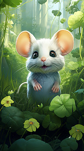 可爱的小老鼠动画插图图片