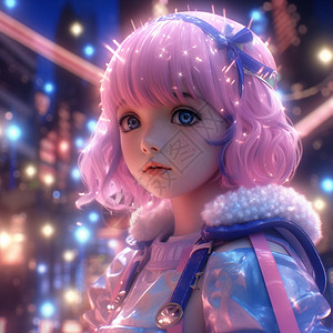 动漫魔法少女创意插图图片