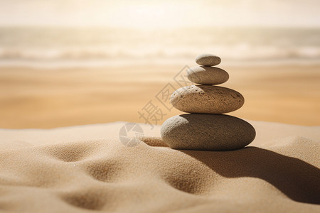 沙子中是石头图片