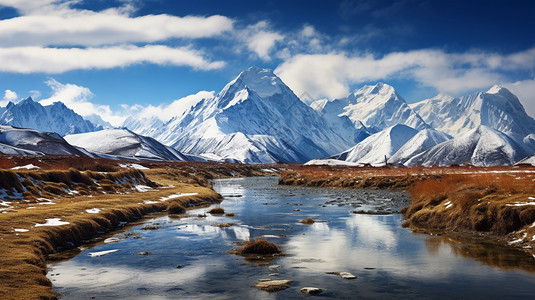 壮观的高原雪山图片