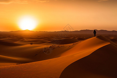 沙漠徒步旅行背景图片