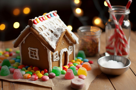 圣诞节的姜饼小房子图片