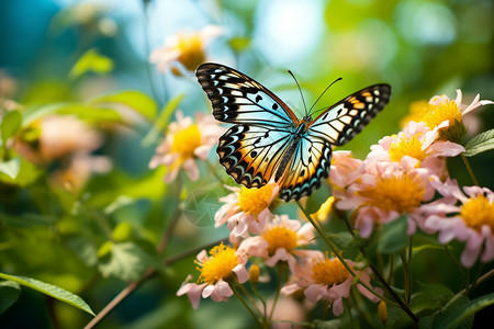 公园里美丽的蝴蝶背景图片