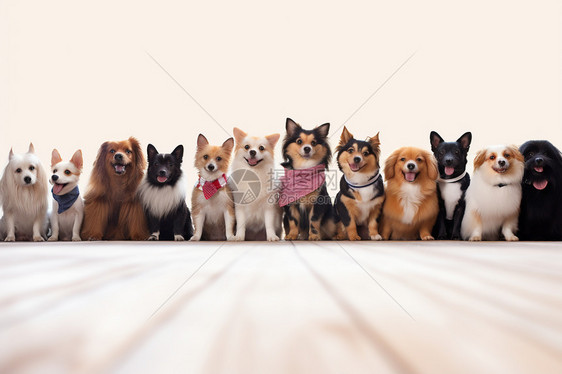 一群小狗宠物图片