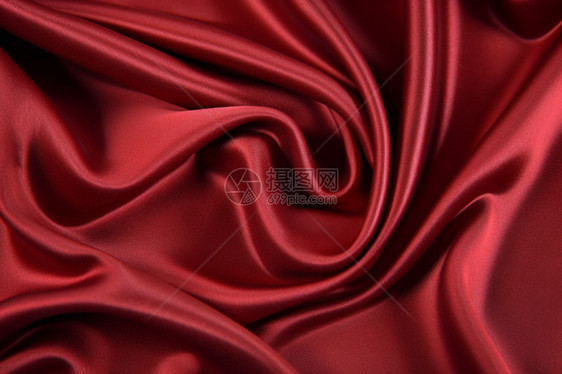 柔软的红色丝绸布料图片