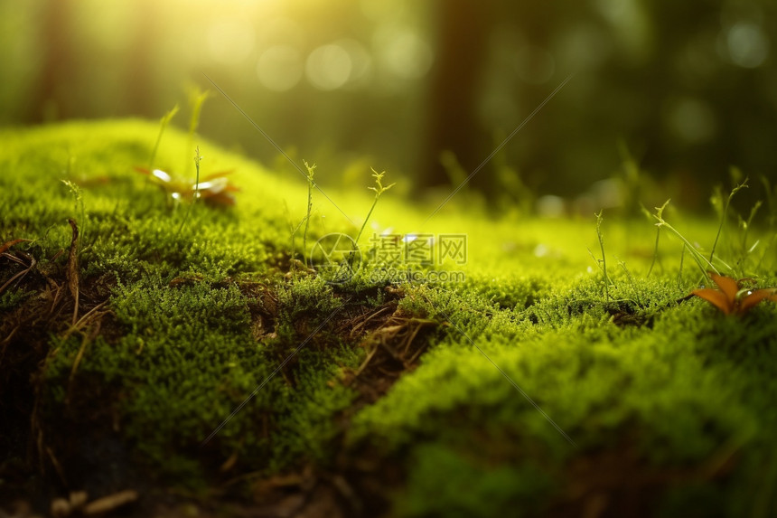 土壤地面绿色苔藓草图片