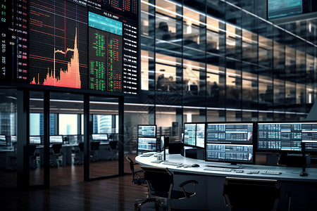 证券交易所大屏幕的特写镜头背景图片