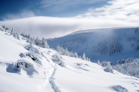 雪山登山图片