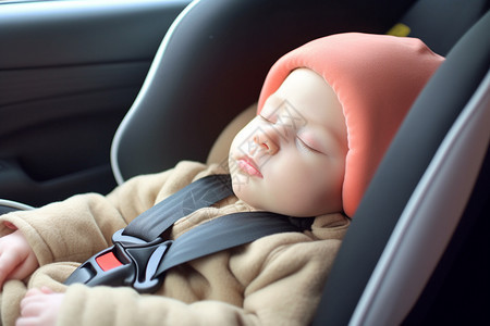 幼儿在安全座椅睡觉图片