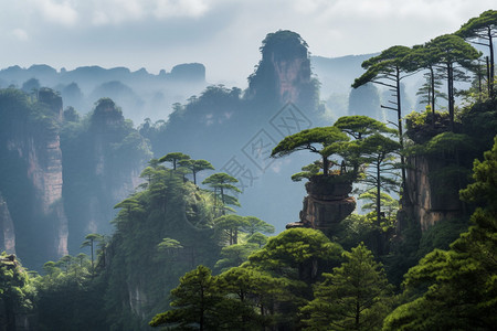 奇石群峰景观图片