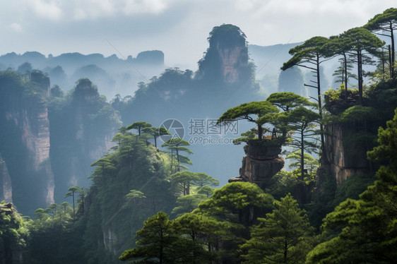 奇石群峰景观图片