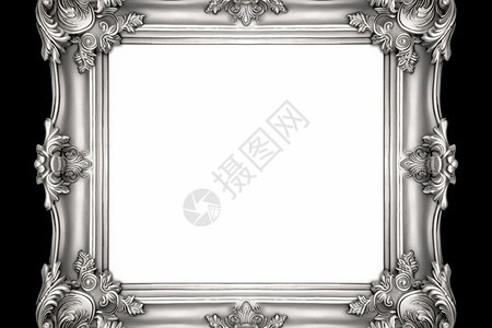 复古银色空白相框图片