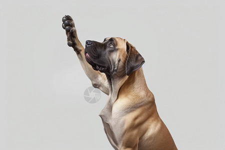 聪明举手的狗狗背景图片