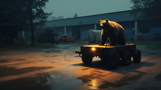 独自开车的大狗熊图片