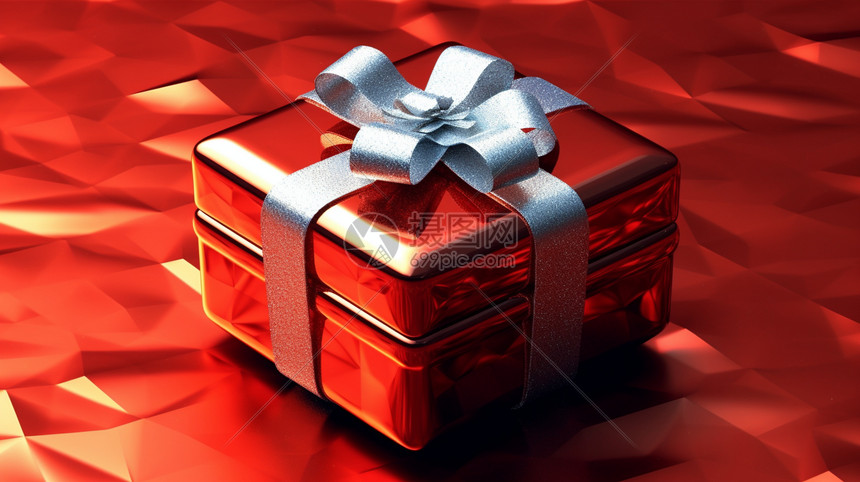 红色的礼物包装盒图片